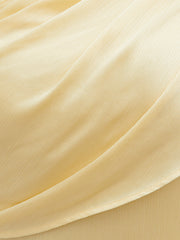 Neomie One Shoulder Tie Chiffon Maxi Dress Curve - Lemon