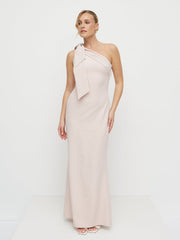 Nevaeh One Shoulder Crepe Maxi Dress - Blush