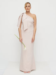 Nevaeh One Shoulder Crepe Maxi Dress - Blush