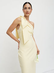 Nevaeh One Shoulder Crepe Maxi Dress - Lemon