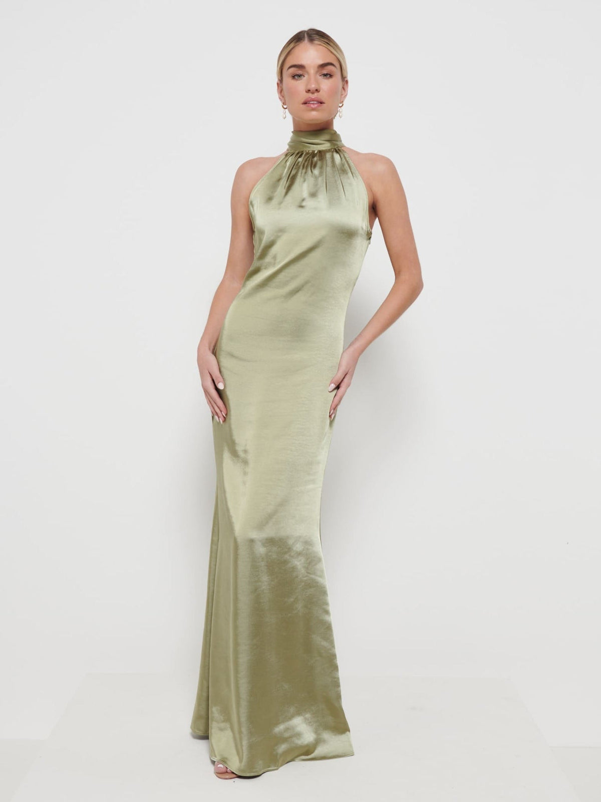 Odelle Maxi Bridesmaid Dress - Matte Olive