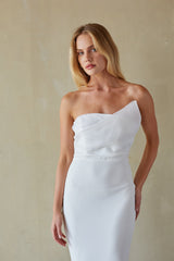 Odessa Asymmetrical Neck Strapless Maxi Dress