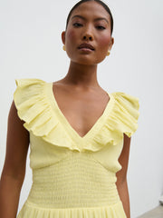 Opal Ruffle Maxi Dress - Lemon