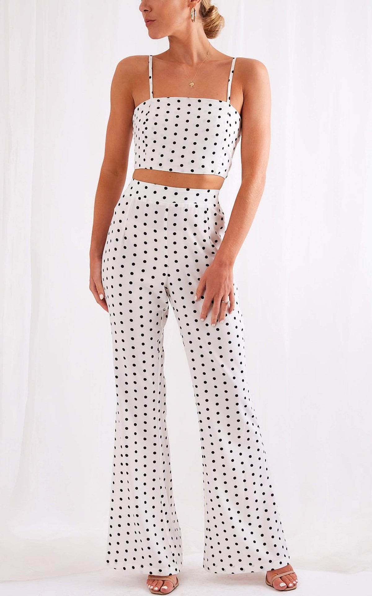 Lanie Flare Trousers - Polka Dot