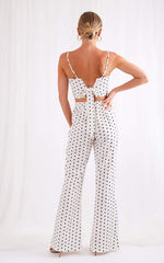 Lanie Flare Trousers - Polka Dot