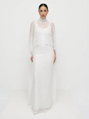 Palma Embellished Scoop Neck Maxi Dress - Ivory