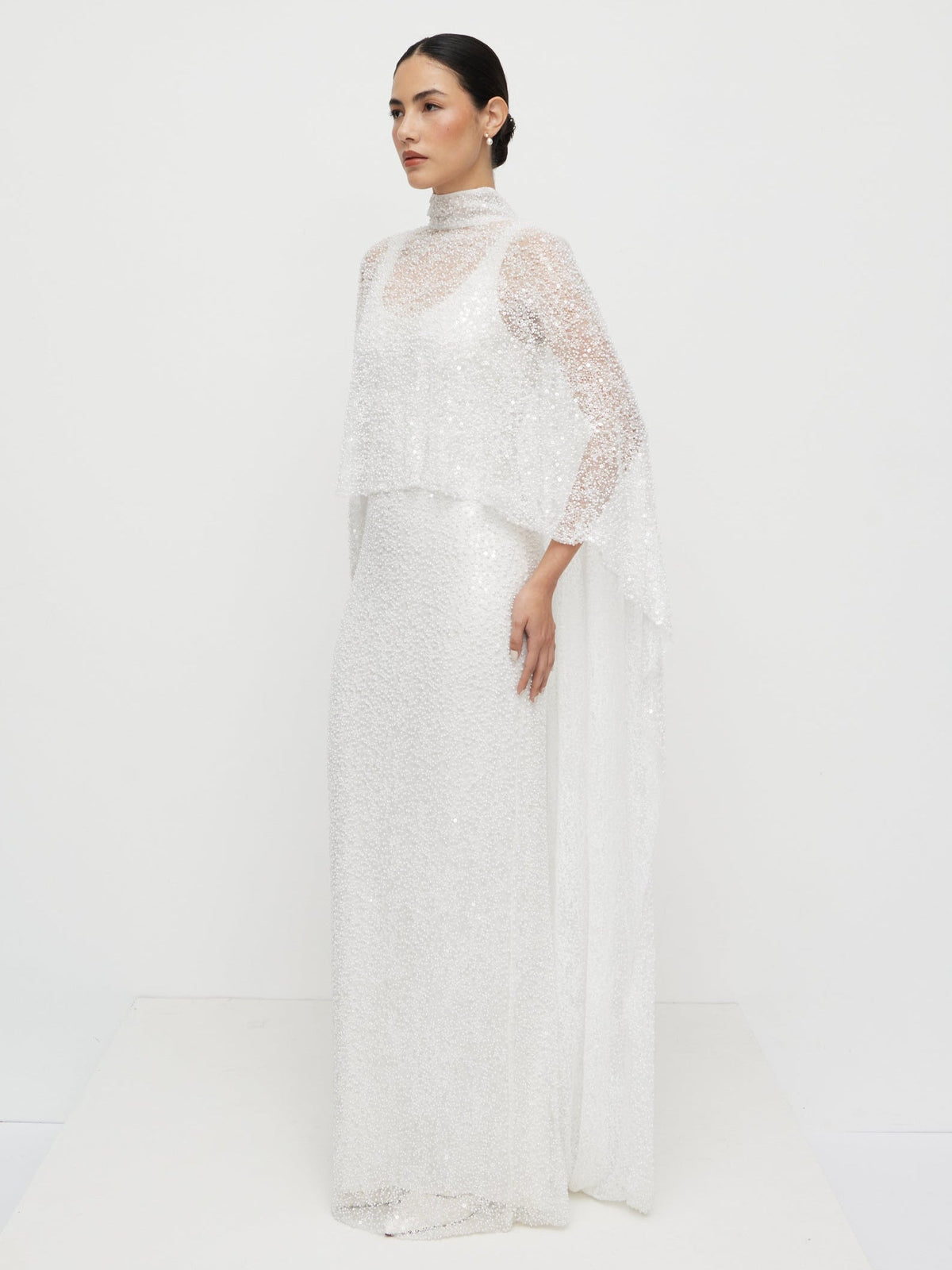 Palma Embellished Cape - Ivory