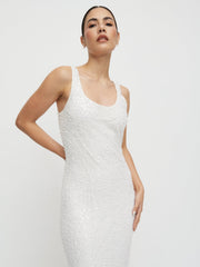 Palma Embellished Scoop Neck Maxi Dress - Ivory