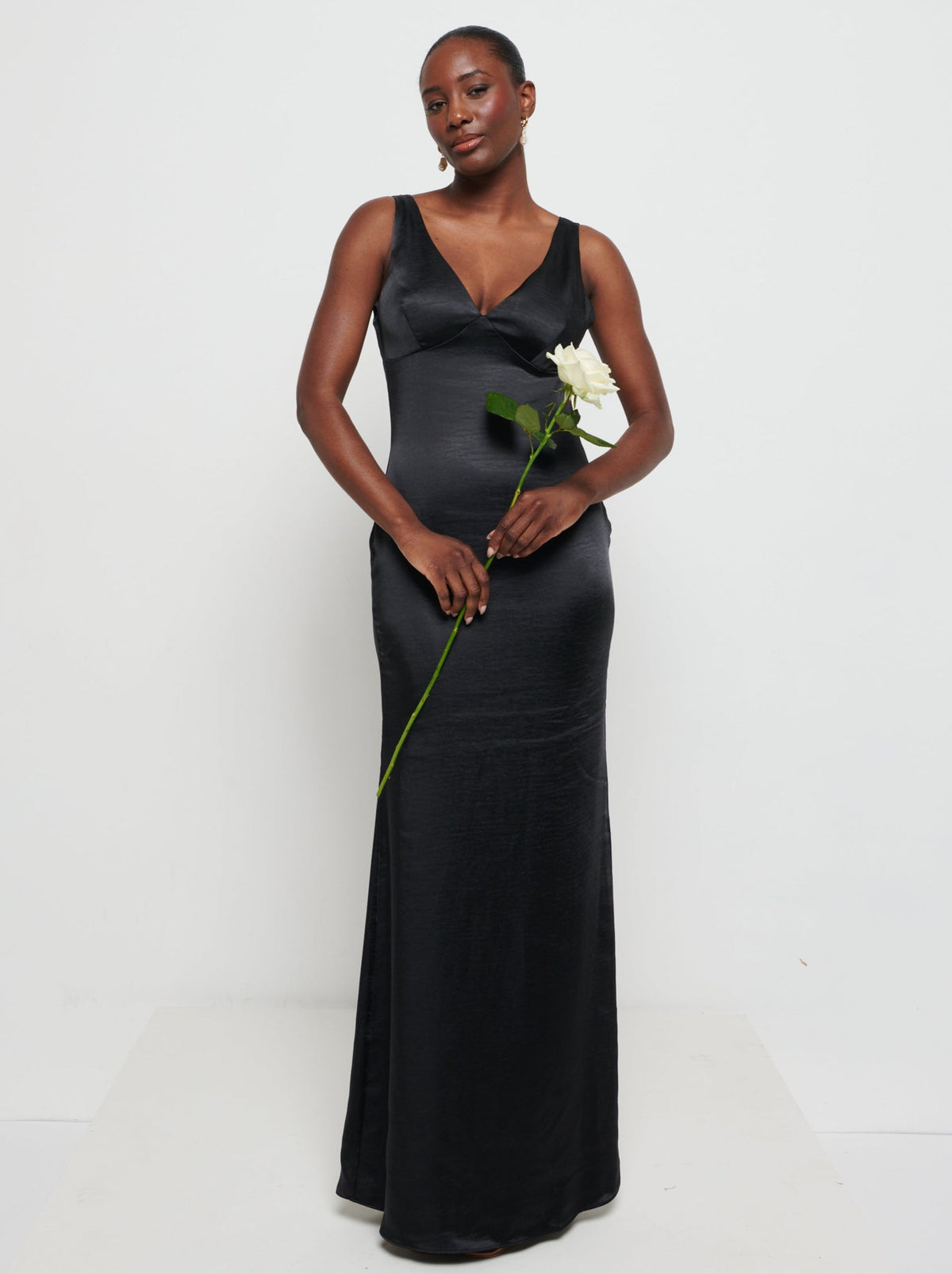 Piper Maxi Bridesmaid Dress - Matte Black