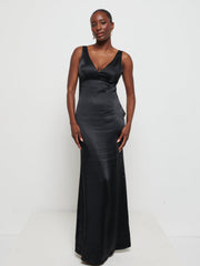 Piper Maxi Bridesmaid Dress - Matte Black