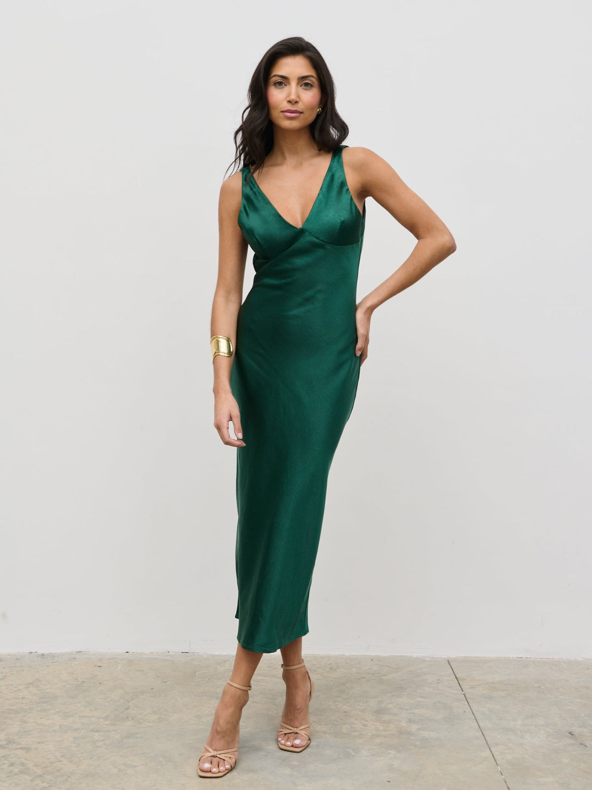 Piper Midi Dress - Emerald Green