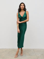 Piper Midi Dress - Emerald Green
