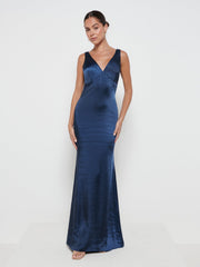 Piper Maxi Bridesmaid Dress - Matte Navy