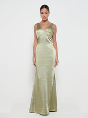 Piper Maxi Bridesmaid Dress - Matte Olive