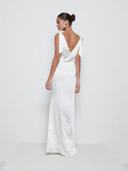 Piper Tie Maxi Bridesmaid Dress - Ivory