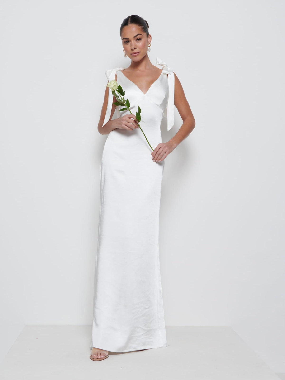 Piper Tie Maxi Bridesmaid Dress - Ivory