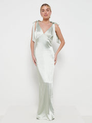 Piper Tie Maxi Bridesmaid Dress - Matte Sage