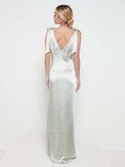 Piper Tie Maxi Bridesmaid Dress - Matte Sage