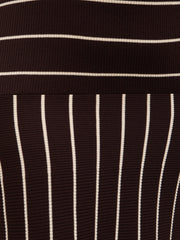 Pixie Bandeau Stripe Knit Long Midaxi Dress Curve - Brown