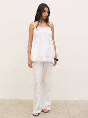 Rae Crochet Detail Cami Top - White