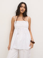 Rae Crochet Detail Cami Top - White