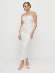 Ravenna Embellished Floral Midaxi Dress - Ivory