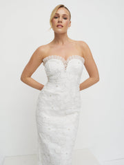 Ravenna Embellished Floral Midaxi Dress - Ivory