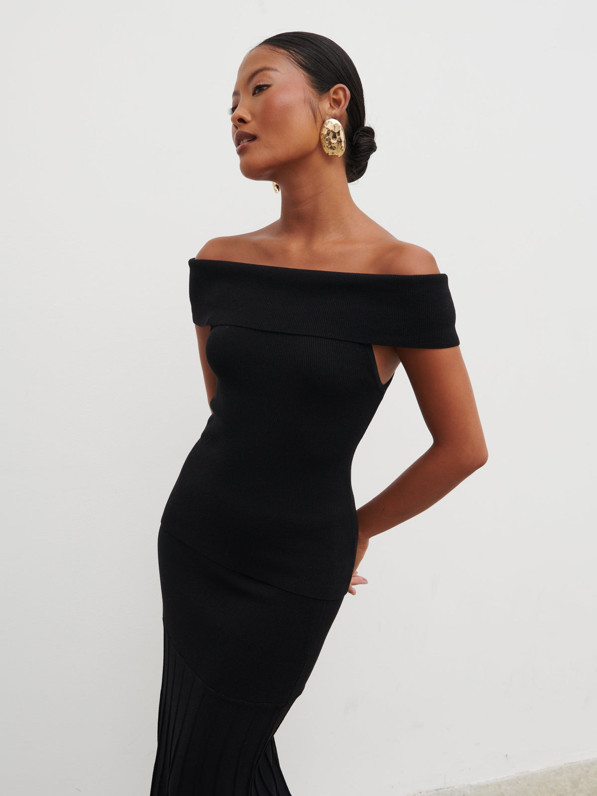 Reagan Bardot Knit Top - Black