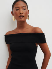 Reagan Bardot Knit Top - Black