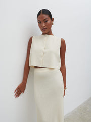 Reese Knit Waistcoat - Cream