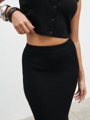 Reese Midaxi Knit Skirt - Black