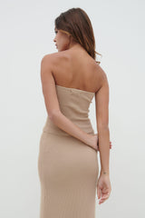 Reese Bandeau Knit Top - Beige