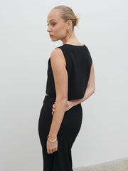 Reese Knit Waistcoat - Black
