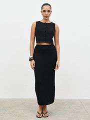 Reese Midaxi Knit Skirt - Black