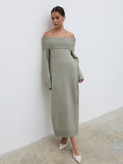 Renee Chunky Knit Midaxi Dress - Sage