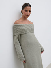 Renee Chunky Knit Midaxi Dress - Sage