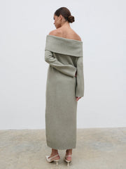 Renee Chunky Knit Midaxi Dress - Sage