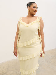 Rue Ruffle Maxi Dress Curve - Lemon
