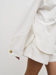 Ryleigh Cotton Poplin Shirt - White