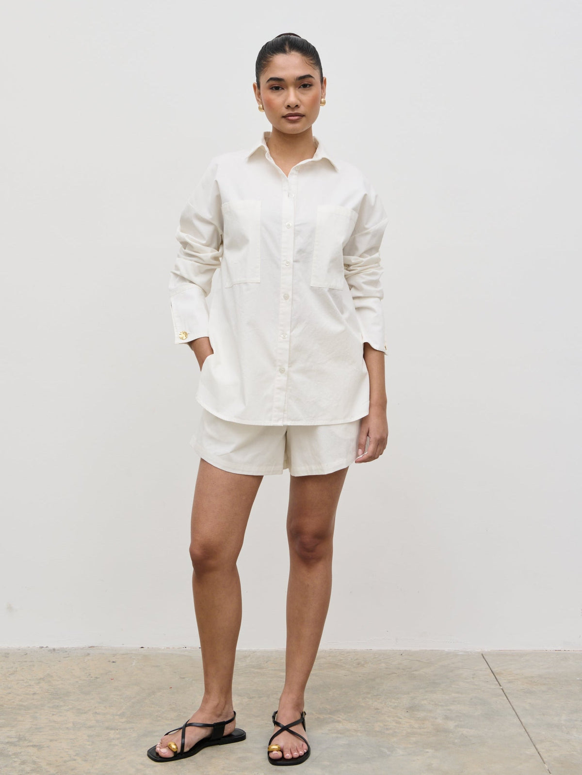 Ryleigh Cotton Shorts - White