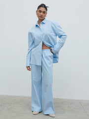 Ryleigh Cotton Trousers - Light Blue