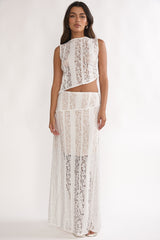 Eleesa Maxi Skirt Lace White