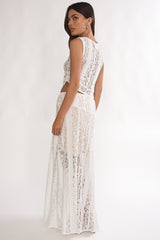 Eleesa Maxi Skirt Lace White