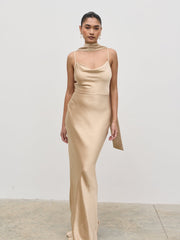 Keisha Maxi Bridesmaid Dress - Matte Bronze