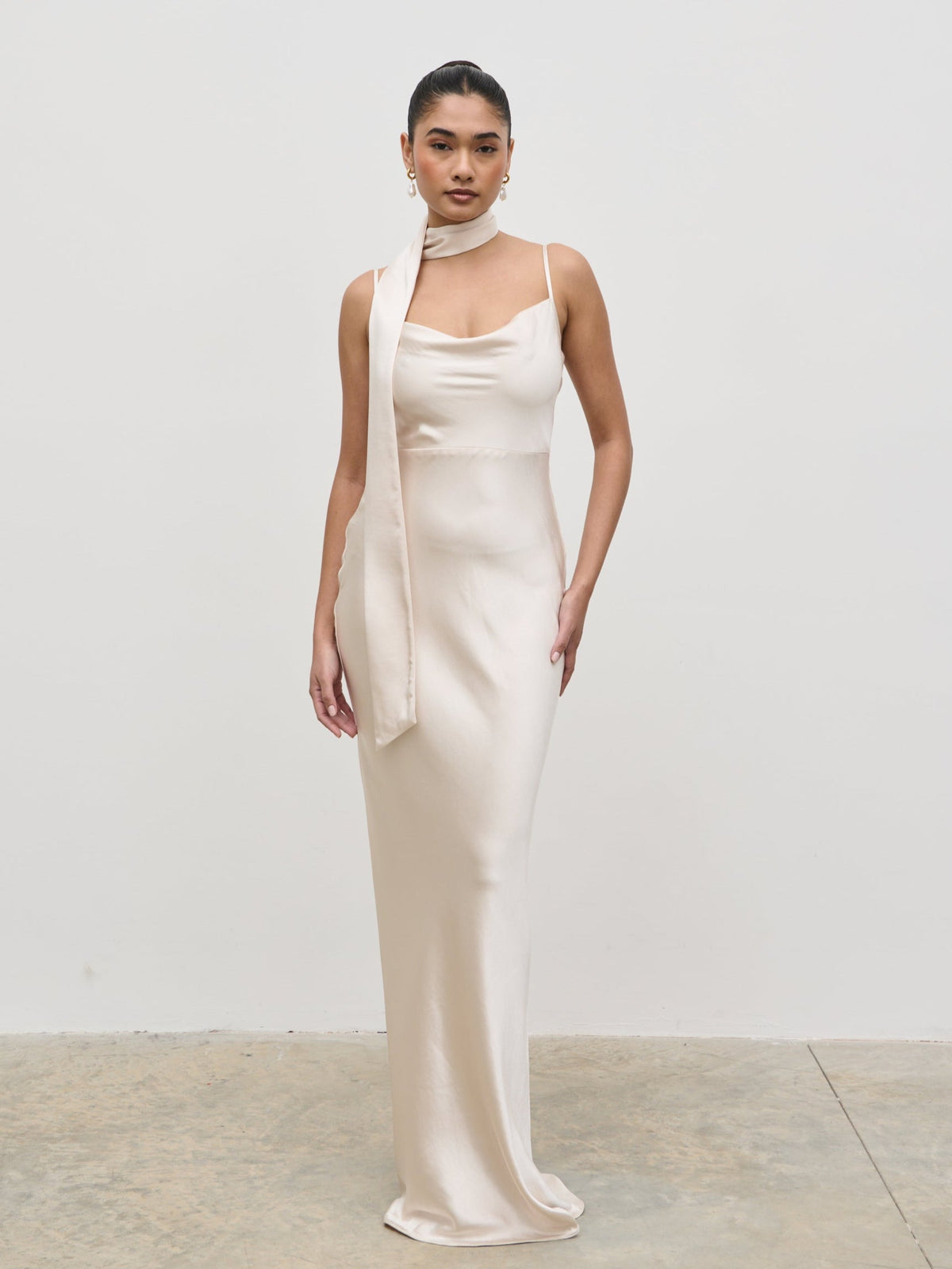 Keisha Maxi Bridesmaid Dress - Matte Champagne