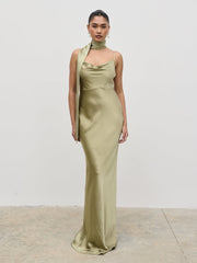 Keisha Maxi Bridesmaid Dress - Matte Olive