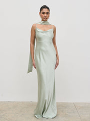 Keisha Maxi Bridesmaid Dress - Matte Sage