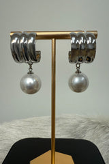 Sasha Drop Pearl Textured Studs