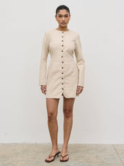 Indy Button Down Mini Dress - Natural