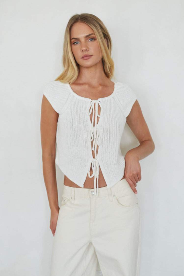 Bettina Front Tie Knit Top